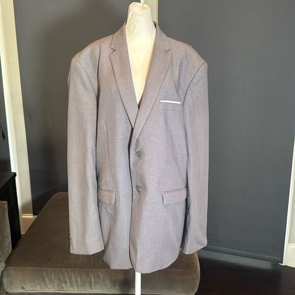 Men’s Grey Single Breasted Slim Fit 2 Piece Dress Suit Size 44 Jacket 40 Pants - Picture 1 of 12